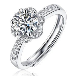 Certified 3ct. t.w. Diamond Flower Wedding Ring